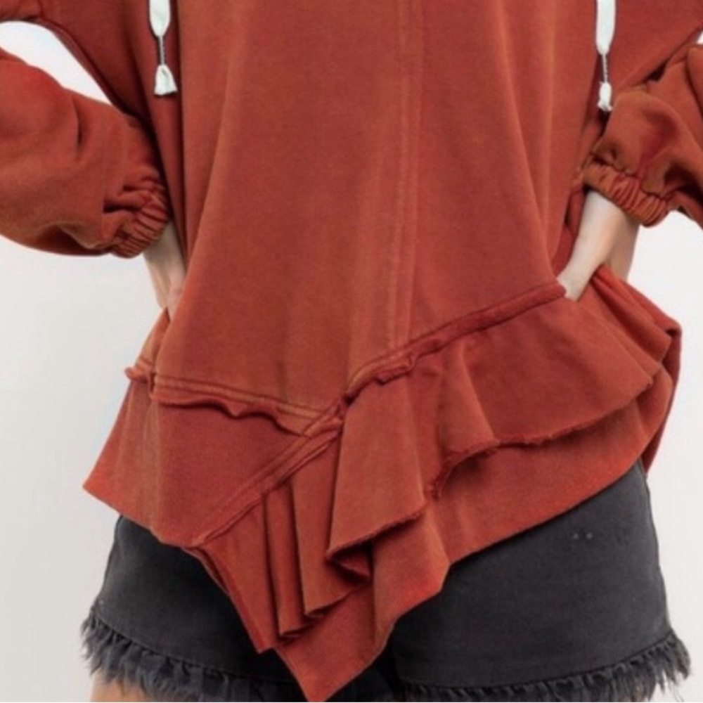 POL Rust Hoodie with White Accents - Picture 4 of 15